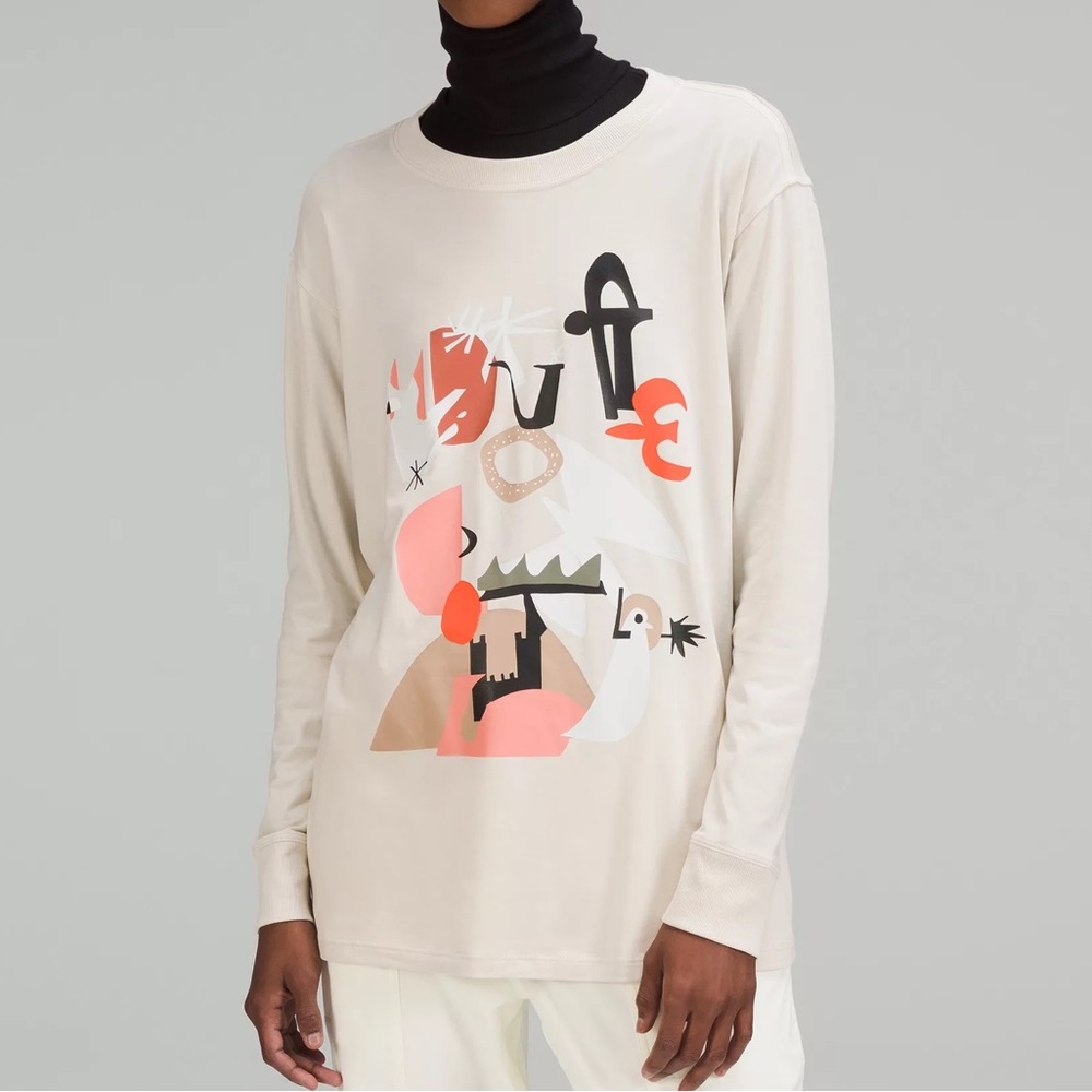 Lululemon, All Yours Long Sleeve, Montreal Team Canada, Natural Ivory, 16